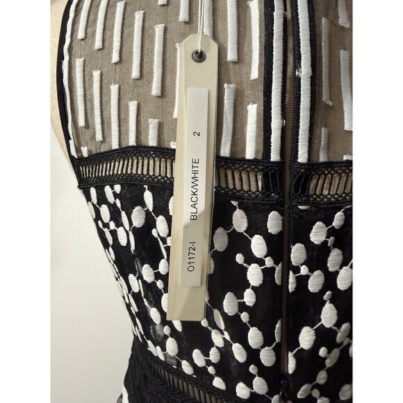 Johnathan Simkhai Embroidered Organza Mesh Midi Dress Size 2 - Picture 10 of 16